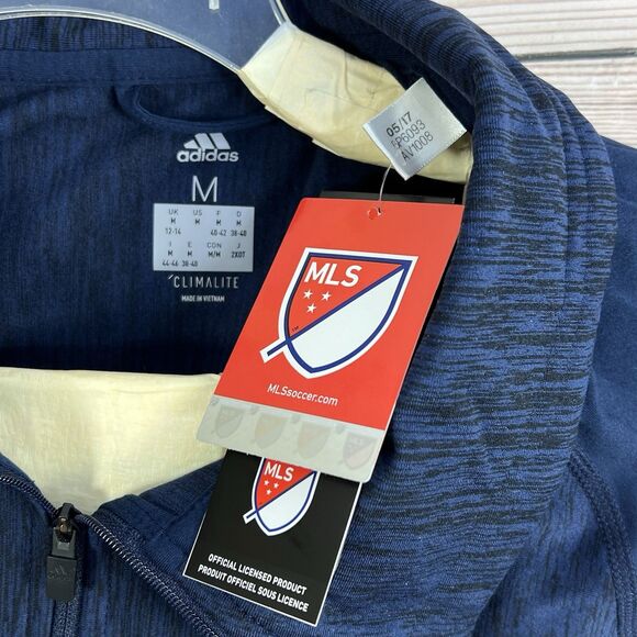 Adidas Climalite Chicago Fire MLS Womens Medium Blue Pullover 1/4 Zip Jacket - Picture 10 of 14